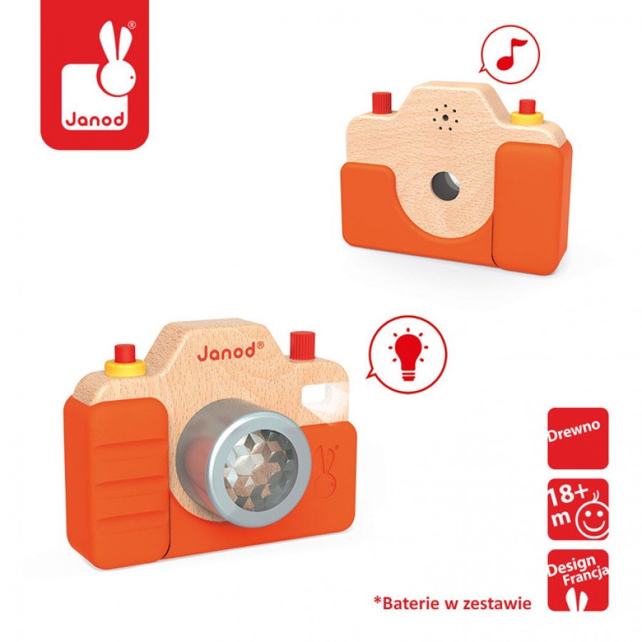 Janod - Drewniany aparat fotograficzny z dźwiękami - Esy Floresy 