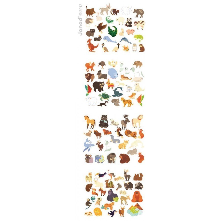 Janod - Naklejka ścienna Mapa Świata ze 101 magnesami - Esy Floresy 