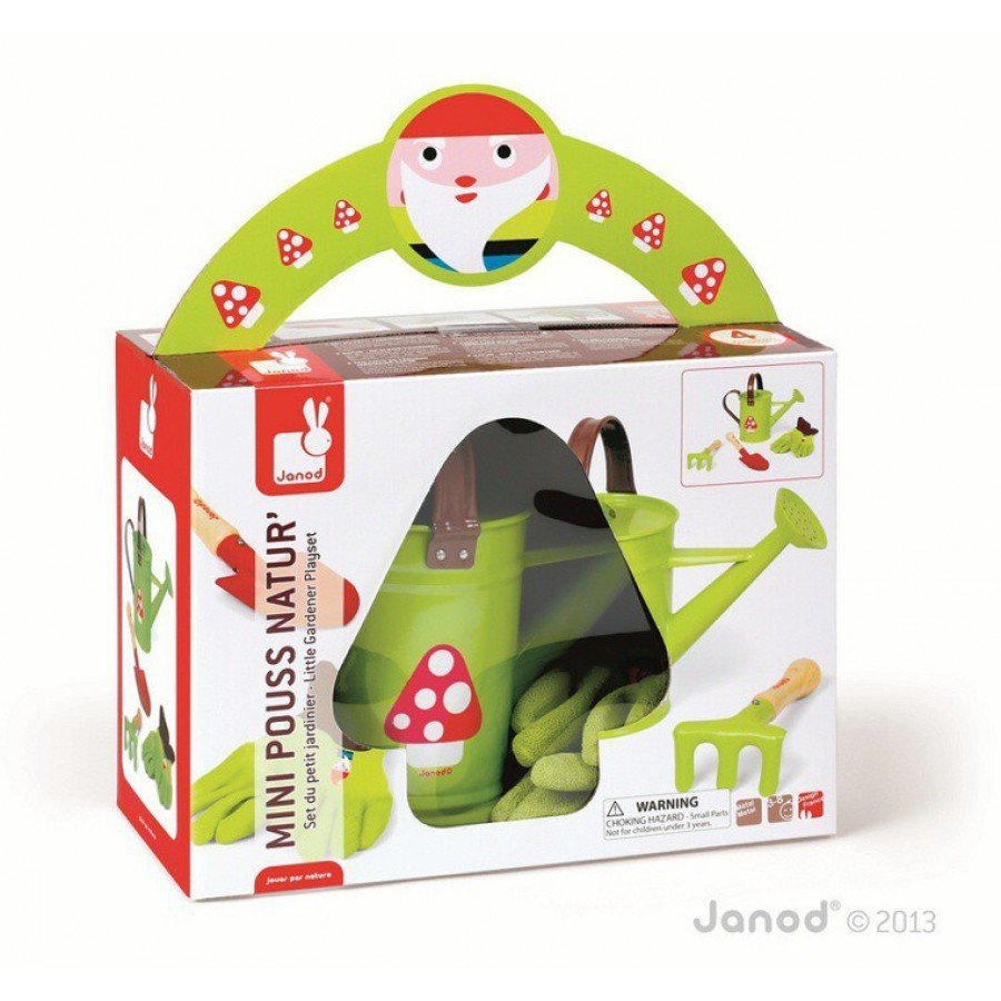 Janod - Mały ogrodnik zestaw z konewką zielony - Esy Floresy 