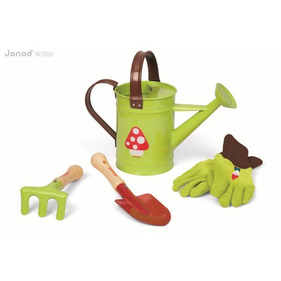 Janod - Mały ogrodnik zestaw z konewką zielony - Esy Floresy 