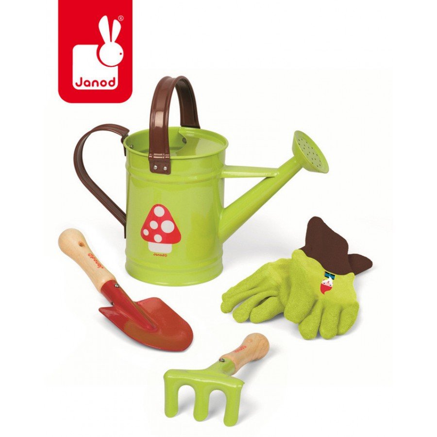 Janod - Mały ogrodnik zestaw z konewką zielony - Esy Floresy 