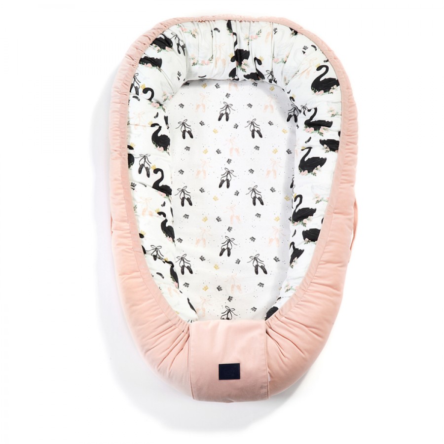 La Millou - Velvet Collection Baby Nest - Moonlight Swan - Powder Pink - Esy Floresy 