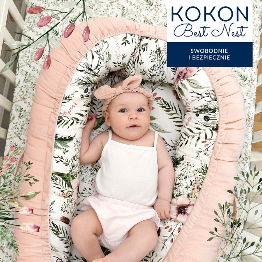 La Millou - Velvet Collection Baby Nest - Moonlight Swan - Powder Pink - Esy Floresy 