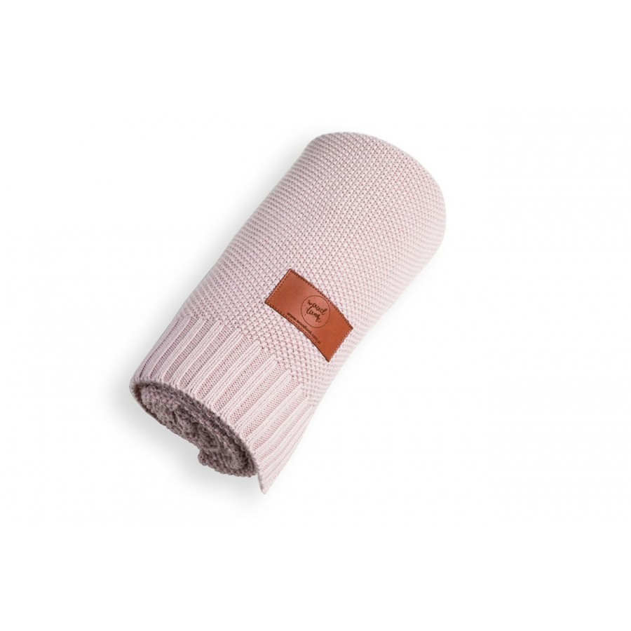 WoodLook - Bambusowy koc dziany z jonami srebra, różowy - Esy Floresy 