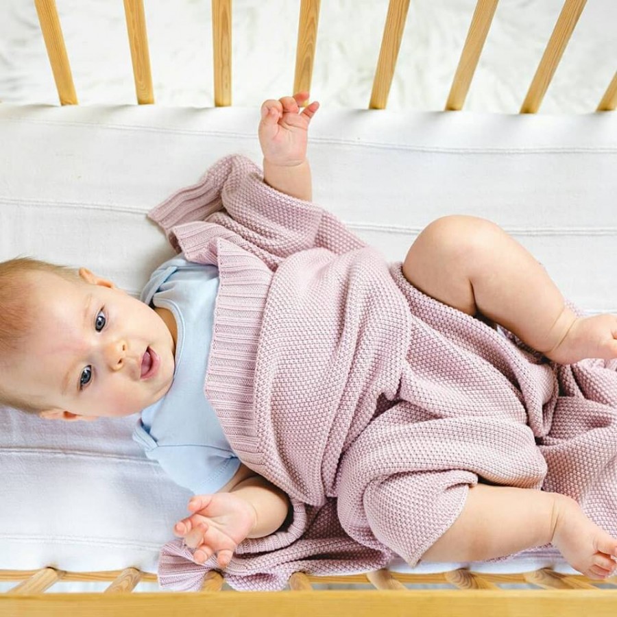 WoodLook - Bambusowy koc dziany z jonami srebra, różowy - Esy Floresy 