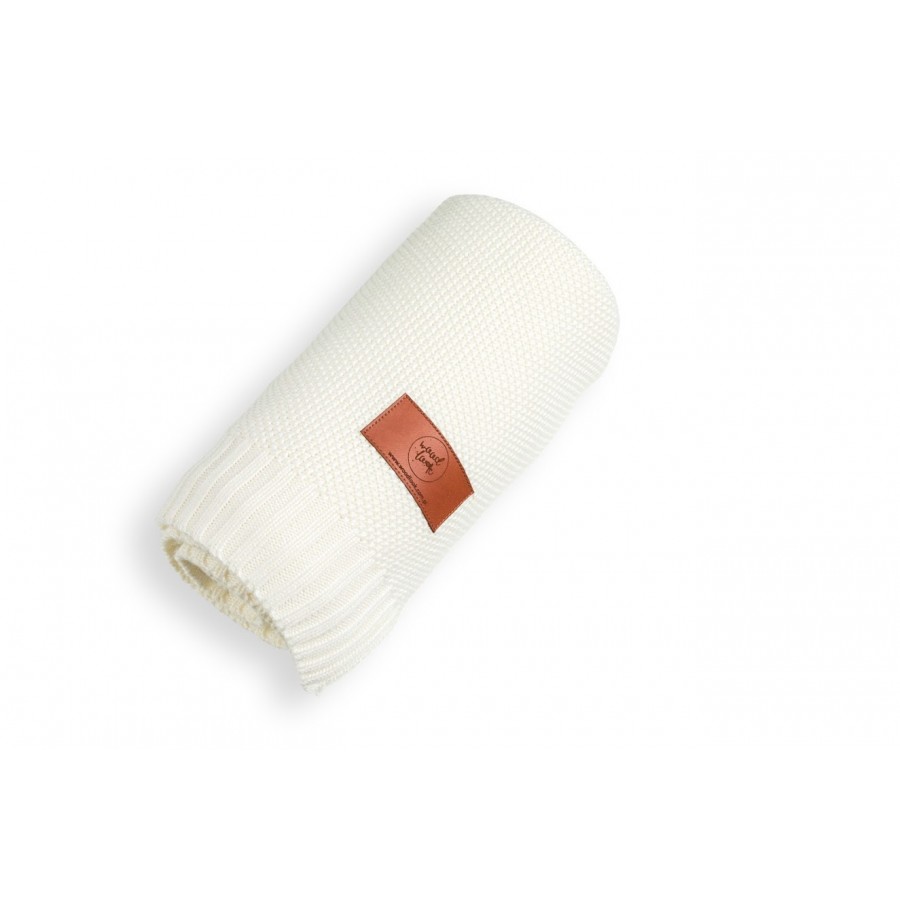 WoodLook - Bambusowy koc dziany z jonami srebra, kremowy - Esy Floresy 