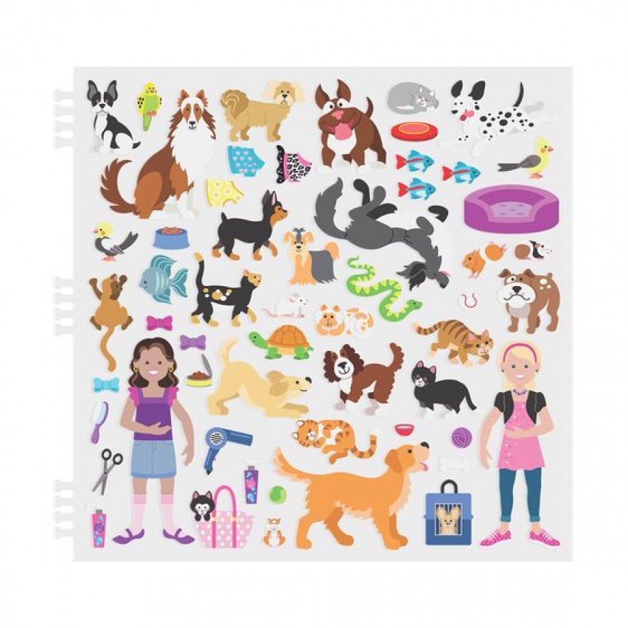 MELISSA & DOUG: WYPUKŁE NAKLEJKI WIELOKROTNEGO UŻYTKU ALBUM PETS PLACE - Esy Floresy 