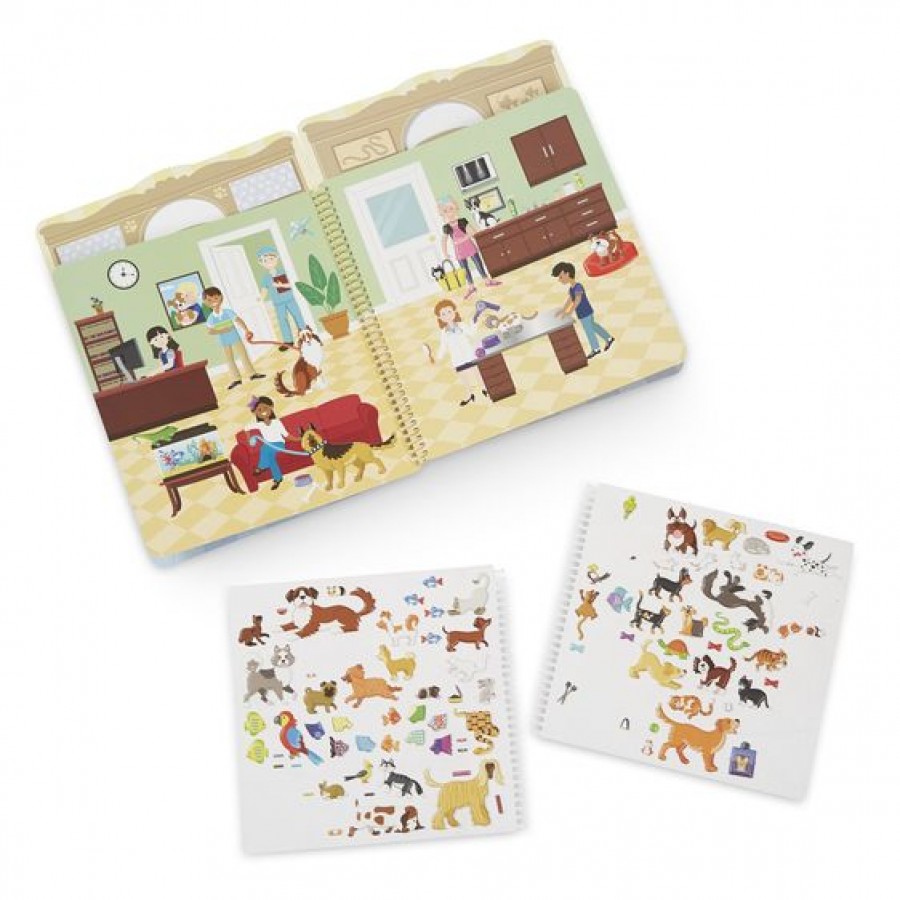 MELISSA & DOUG: WYPUKŁE NAKLEJKI WIELOKROTNEGO UŻYTKU ALBUM PETS PLACE - Esy Floresy 