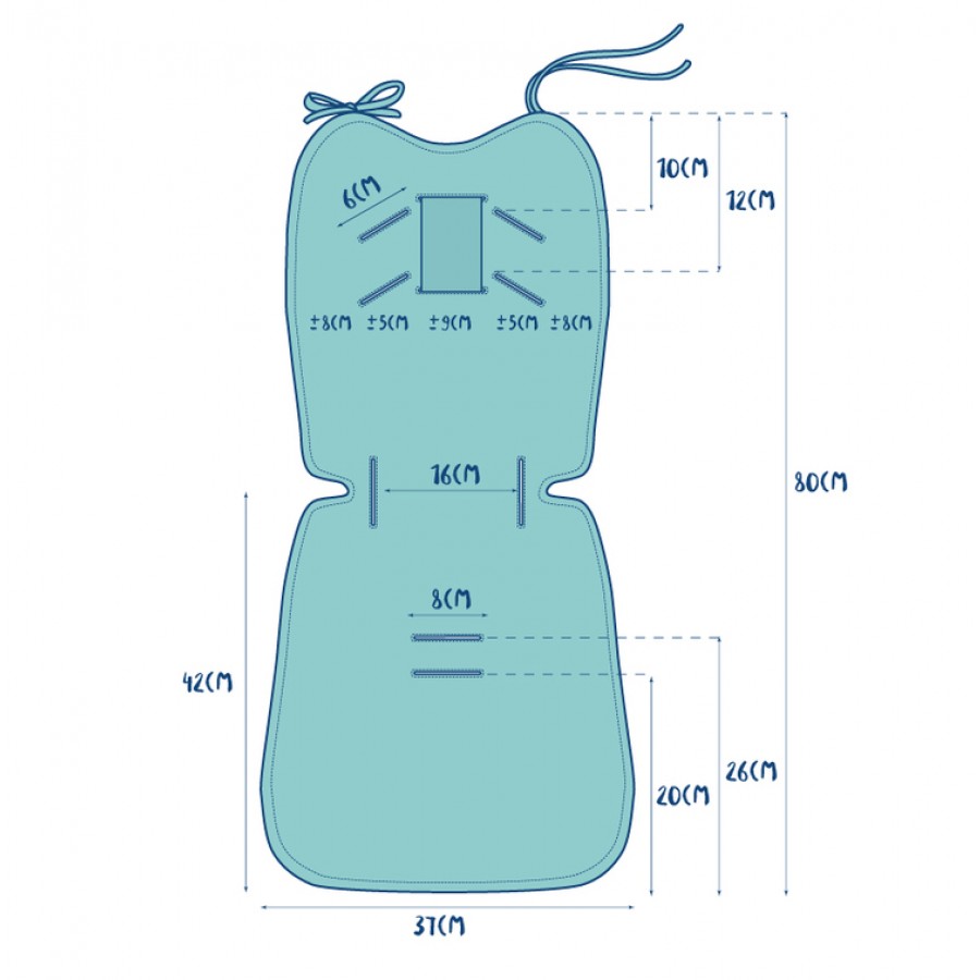 LA MILLOU -  THICK STROLLER PAD - UNICORN RAINBOW KNIGHT - GREY - Esy Floresy 