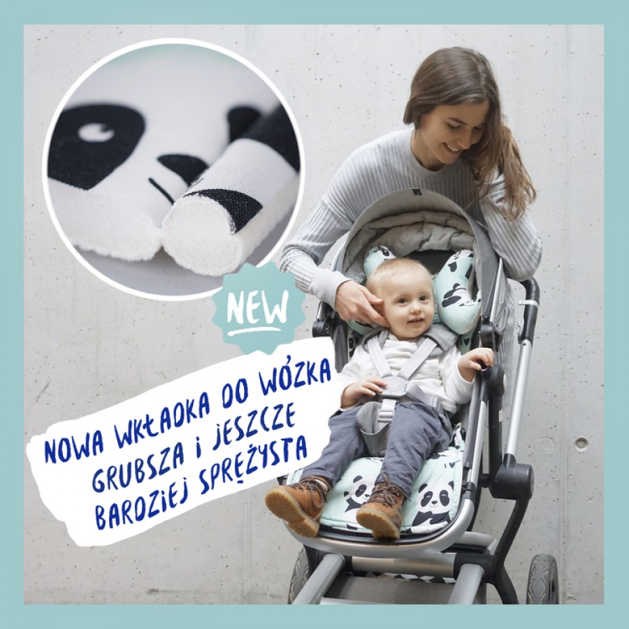 LA MILLOU -  THICK STROLLER PAD - UNICORN RAINBOW KNIGHT - GREY - Esy Floresy 