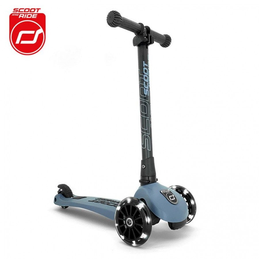 Scootandride - Highwaykick 3 LED Hulajnoga  ze Świecącymi Kółkami 3+ Steel - Esy Floresy 