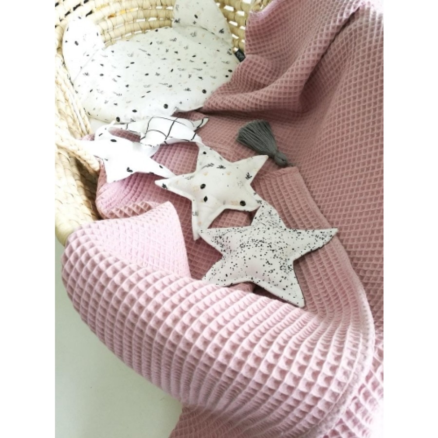 ZuMiZou- Kocyk bawełna wafelek - brudny róż 70x100. - Esy Floresy 