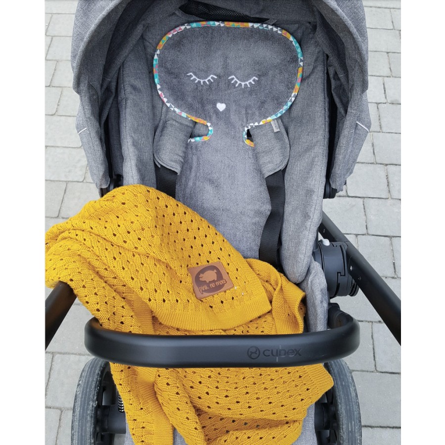 Pink no more - Kocyk dziany  Musztardowy  - Esy Floresy 