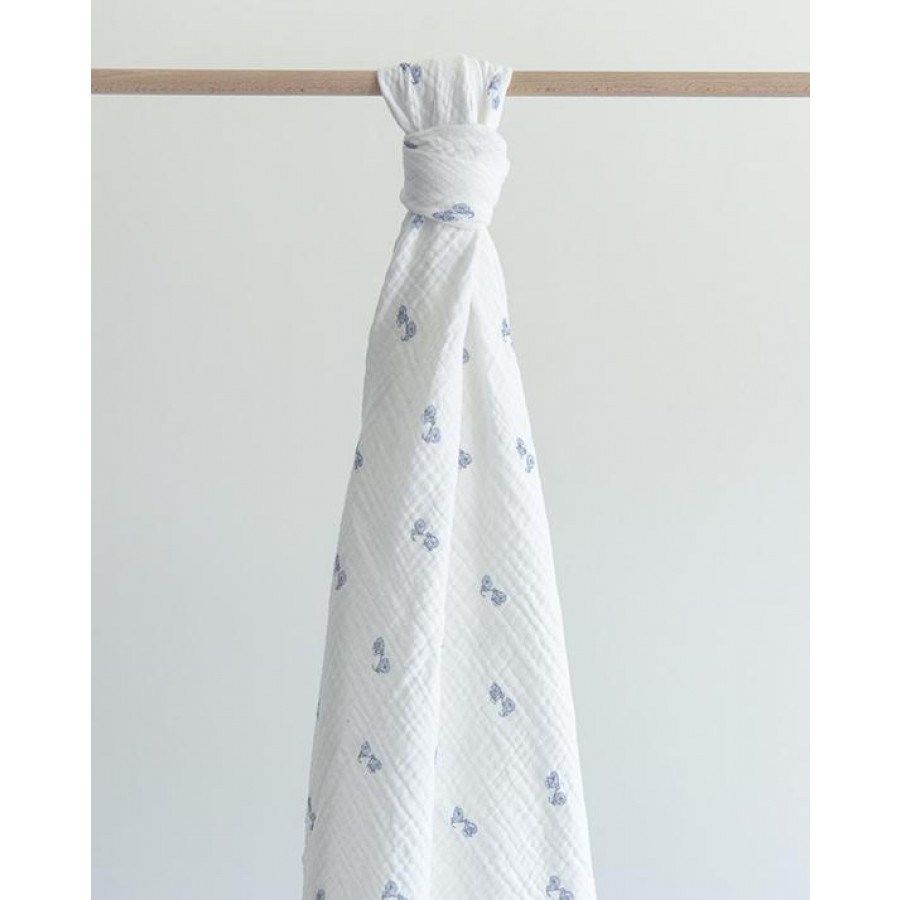 Baby Bites - Pieluszka muślinowa 120 x 120 cm Bikes White - Esy Floresy 