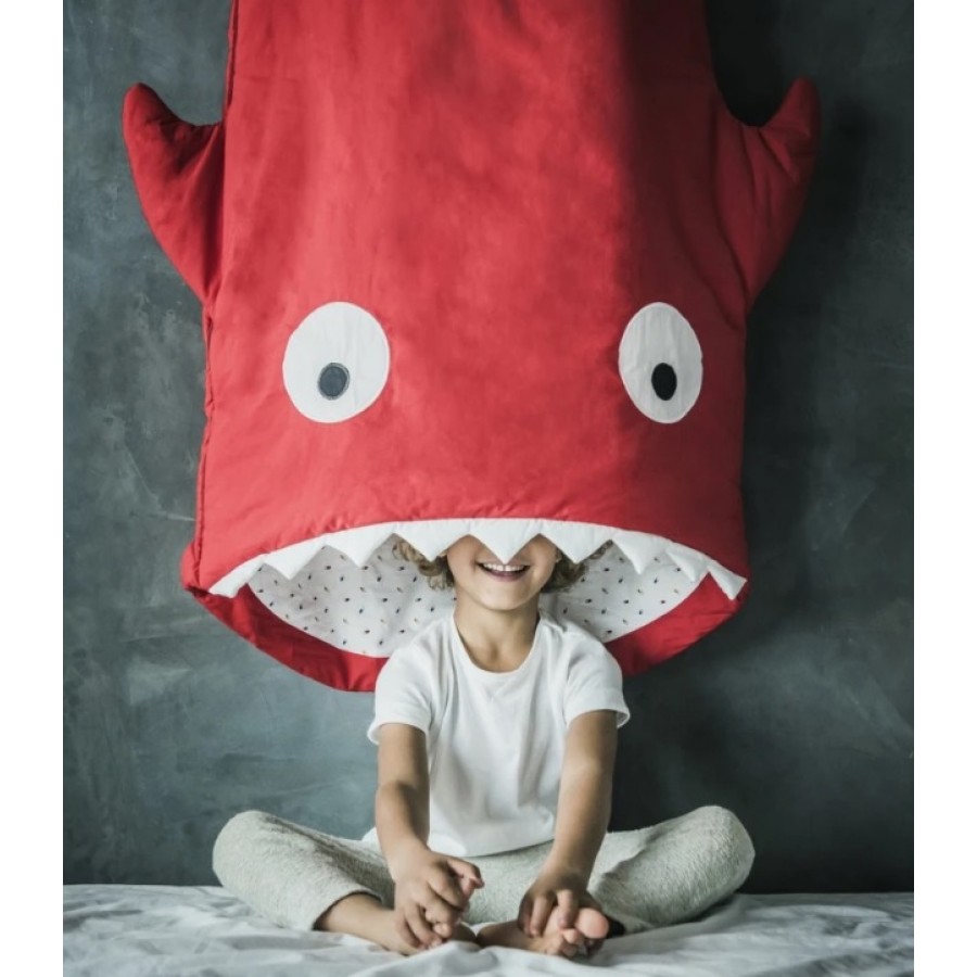 Baby Bites - Śpiworek letni Shark (2-6 lat) Red - Esy Floresy 