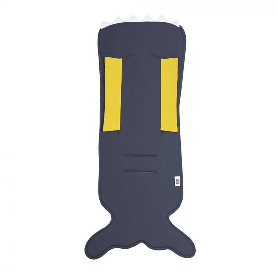 Baby Bites - Wkładka do wózka z bawełny organicznej Fish Tail Navy Blue - Esy Floresy 