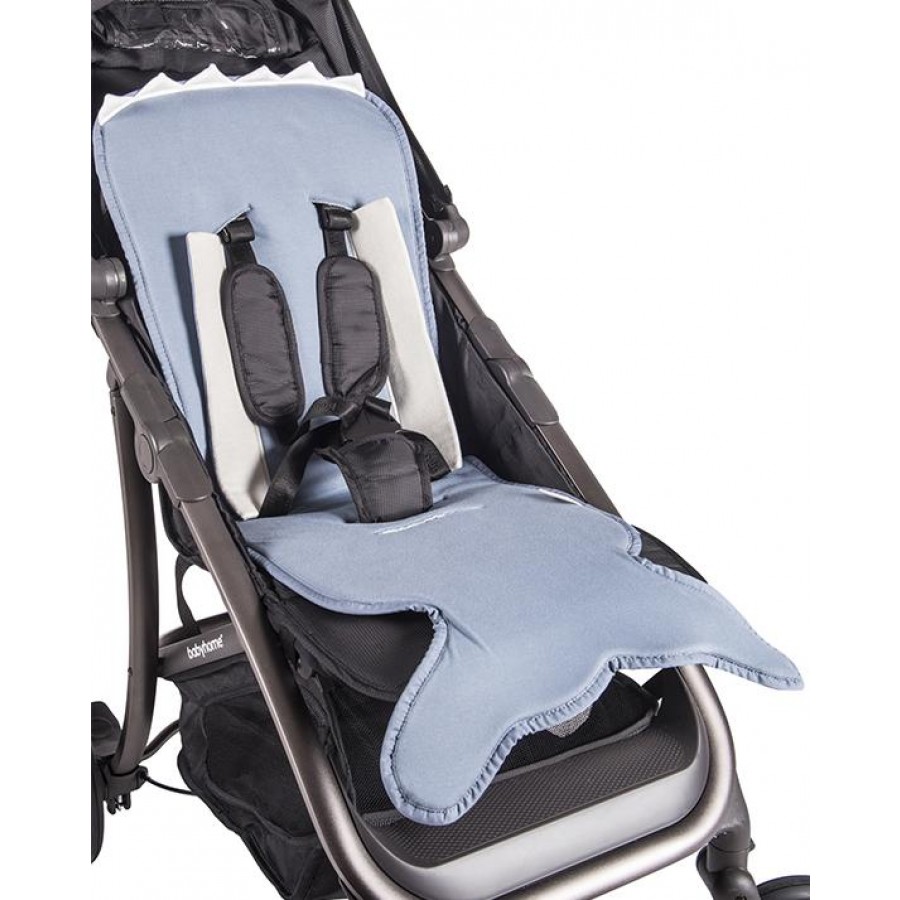 Baby Bites - Wkładka do wózka z bawełny organicznej Fish Tail Slate Blue - Esy Floresy 