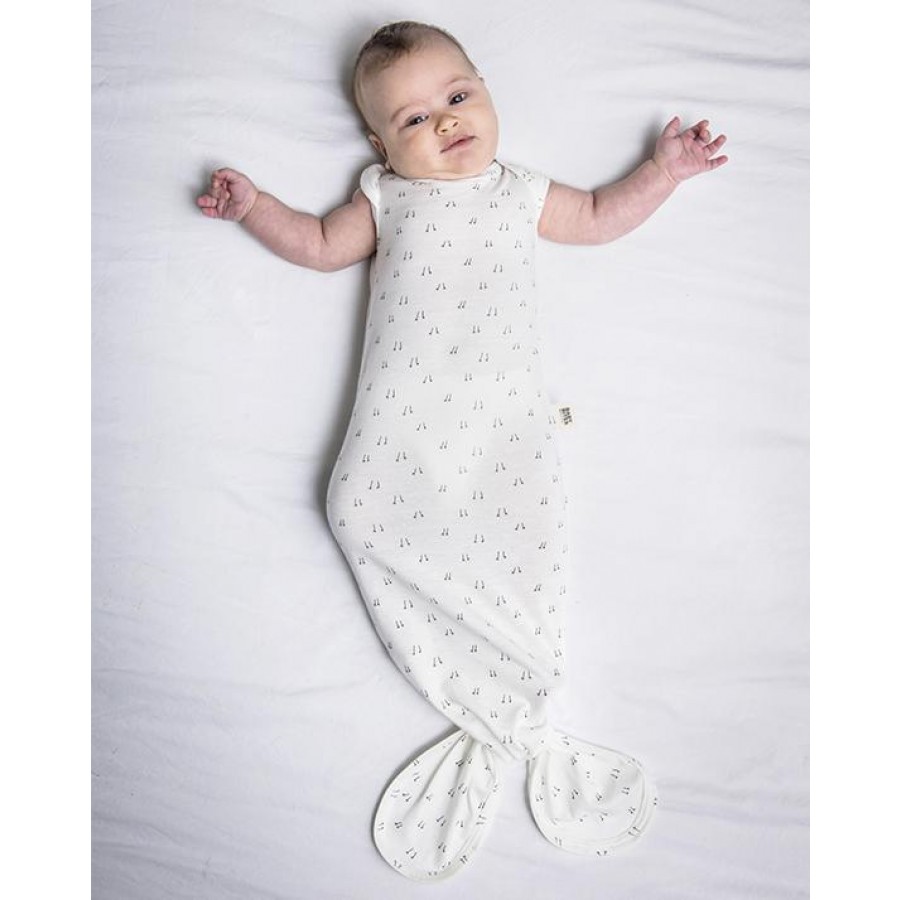 Baby Bites -  Śpioszki Baby Gown Egg (0-3 miesięcy) White  - Esy Floresy 