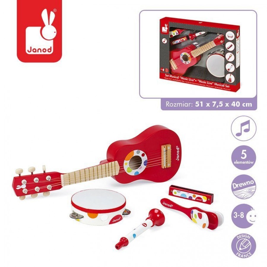 Janod - Zestaw instrumentów duży Confetti - Esy Floresy 