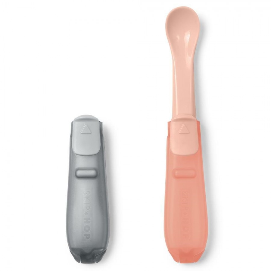 Skip Hop - Zestaw łyżeczek turystycznych Easy-Fold Grey/Soft Coral - Esy Floresy 
