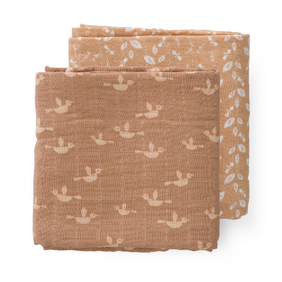 Fresk - Pieluszki muślinowe zestaw 2 szt. 120 x 120 cm Ptaszki - Esy Floresy 