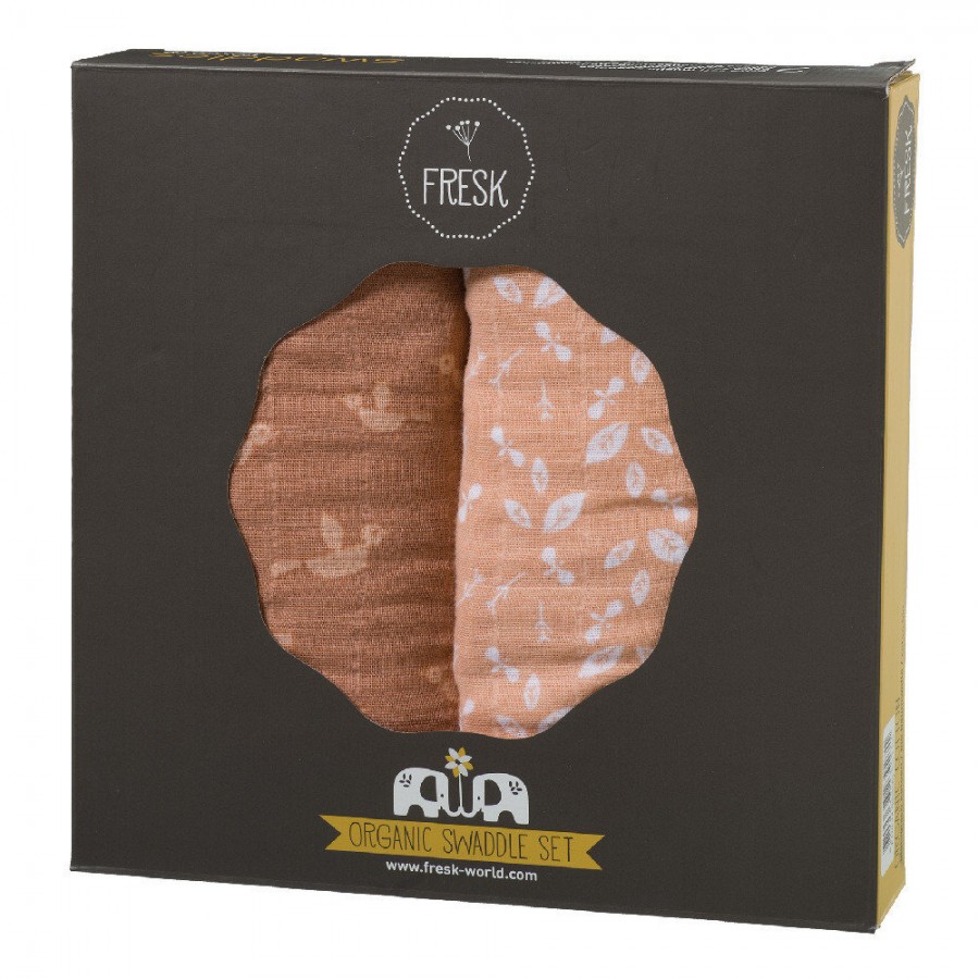 Fresk - Pieluszki muślinowe zestaw 2 szt. 120 x 120 cm Ptaszki - Esy Floresy 