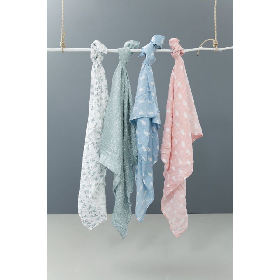 Fresk - Pieluszki muślinowe zestaw 2 szt. 120 x 120 cm Ptaszki - Esy Floresy 