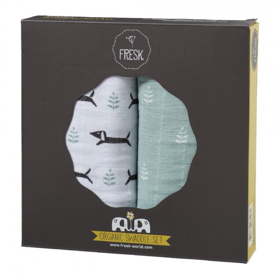 Fresk - Pieluszki muślinowe zestaw 2 szt. 120 x 120 cm Piesek - Esy Floresy 
