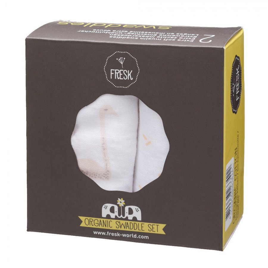 Fresk - Pieluszki muślinowe zestaw 2 szt. 70 x 60 cm Łabędź - Esy Floresy 