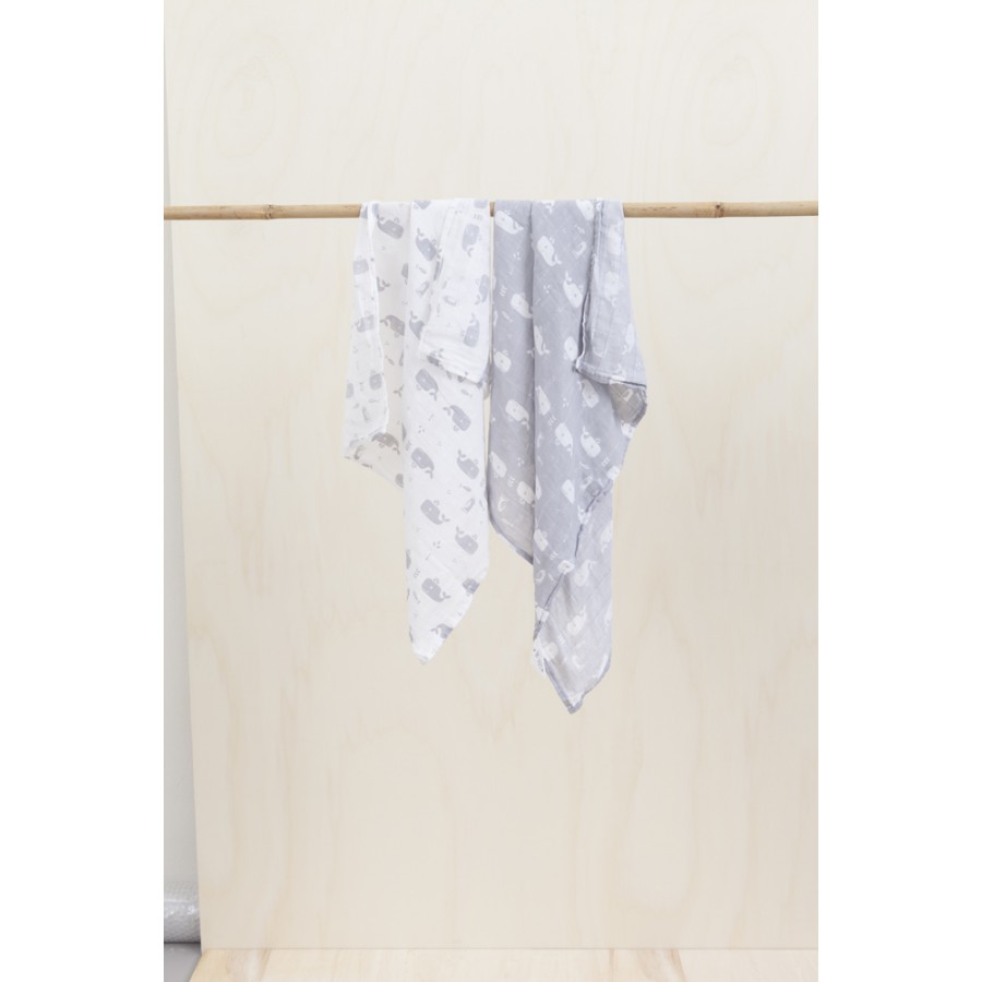 Fresk - Pieluszki muślinowe zestaw 2 szt. 70 x 60 cm Łabędź - Esy Floresy 