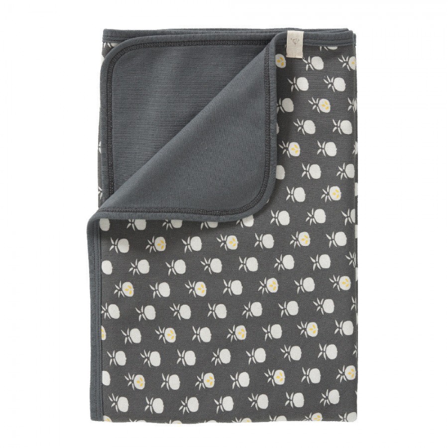 Fresk - Kocyk z bawełny organicznej 80 x 100 cm Ananas Anthracite - Esy Floresy 