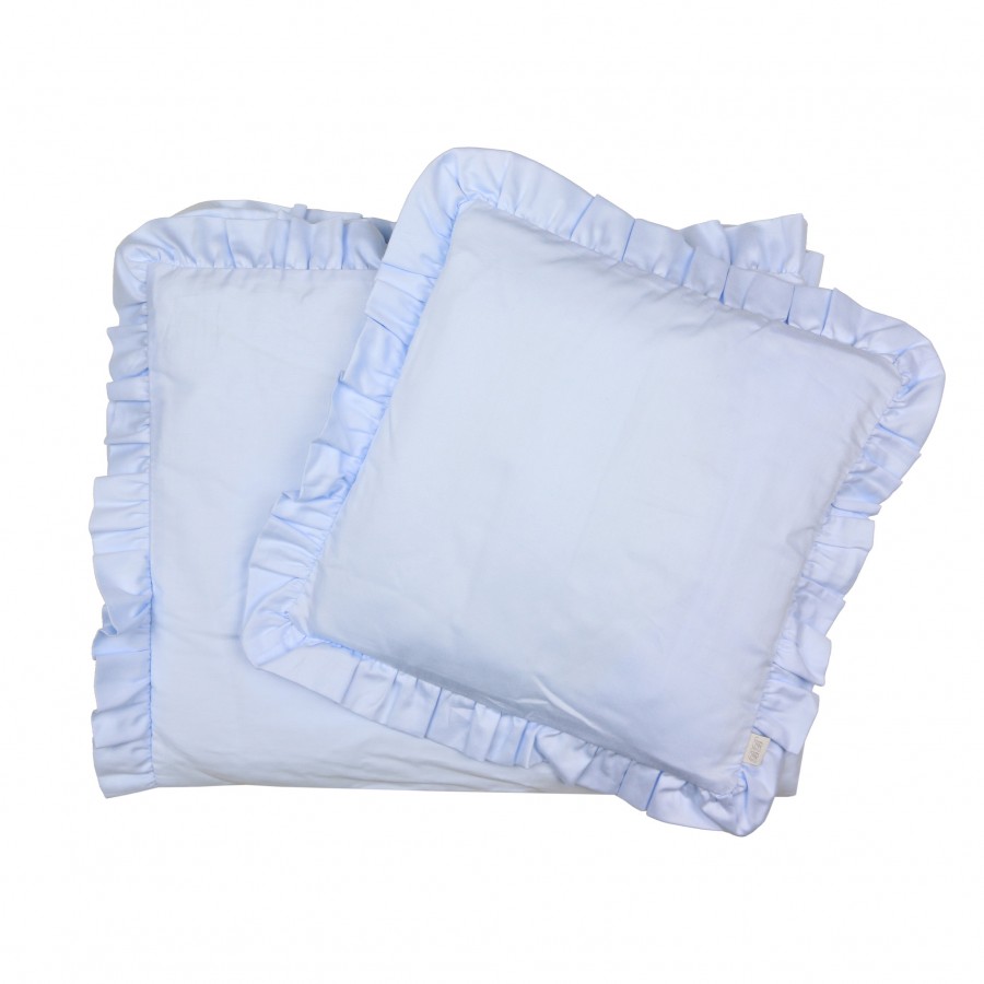 Bon Bon Kids - Komplet do kołyski z falbanką błękitny - Esy Floresy 