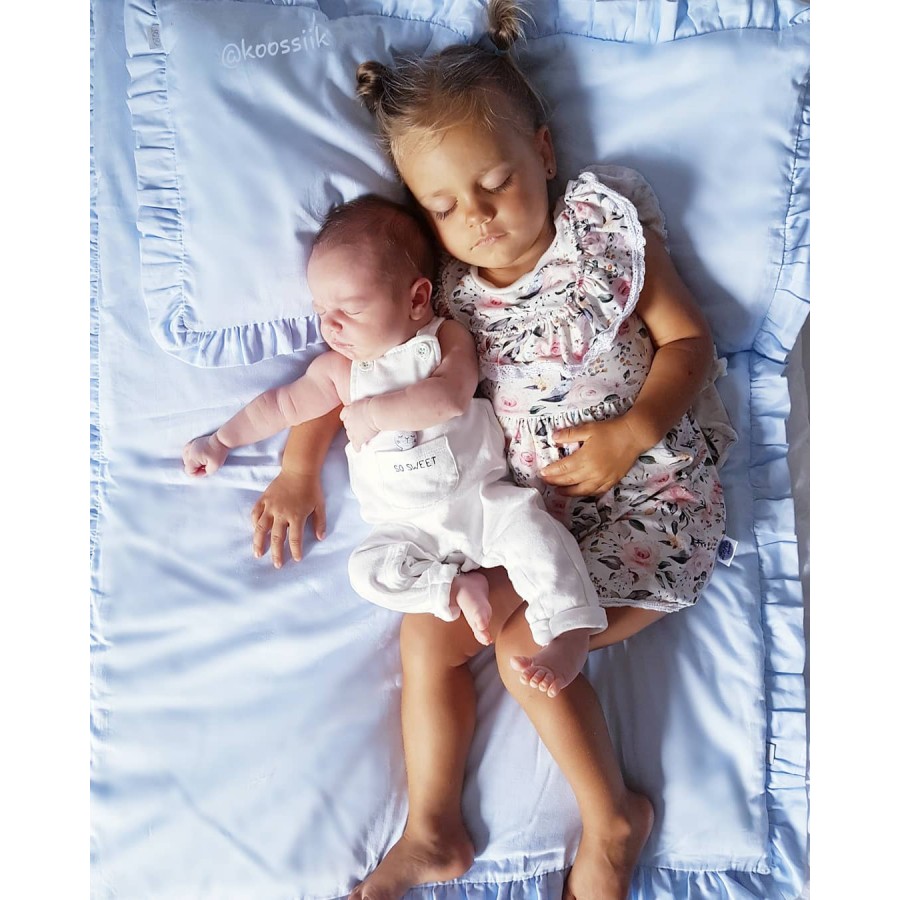 Bon Bon Kids - Komplet do kołyski z falbanką błękitny - Esy Floresy 