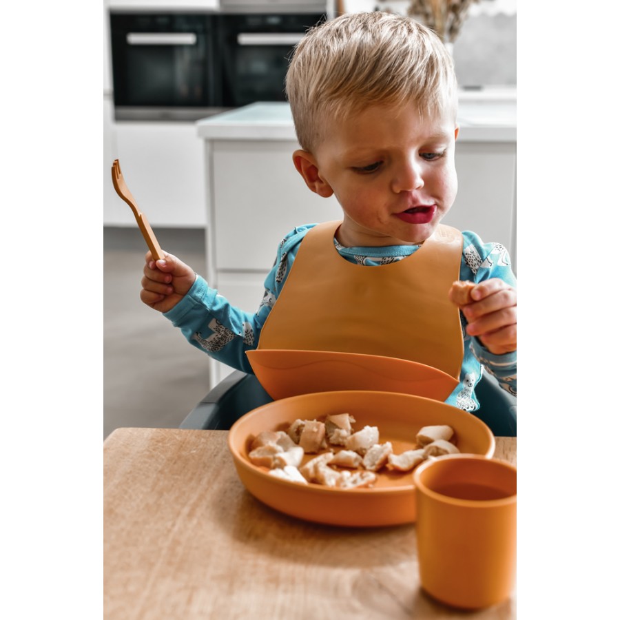 Filibabba - Śliniak gumowy z kieszonką Powder Blue - Esy Floresy 