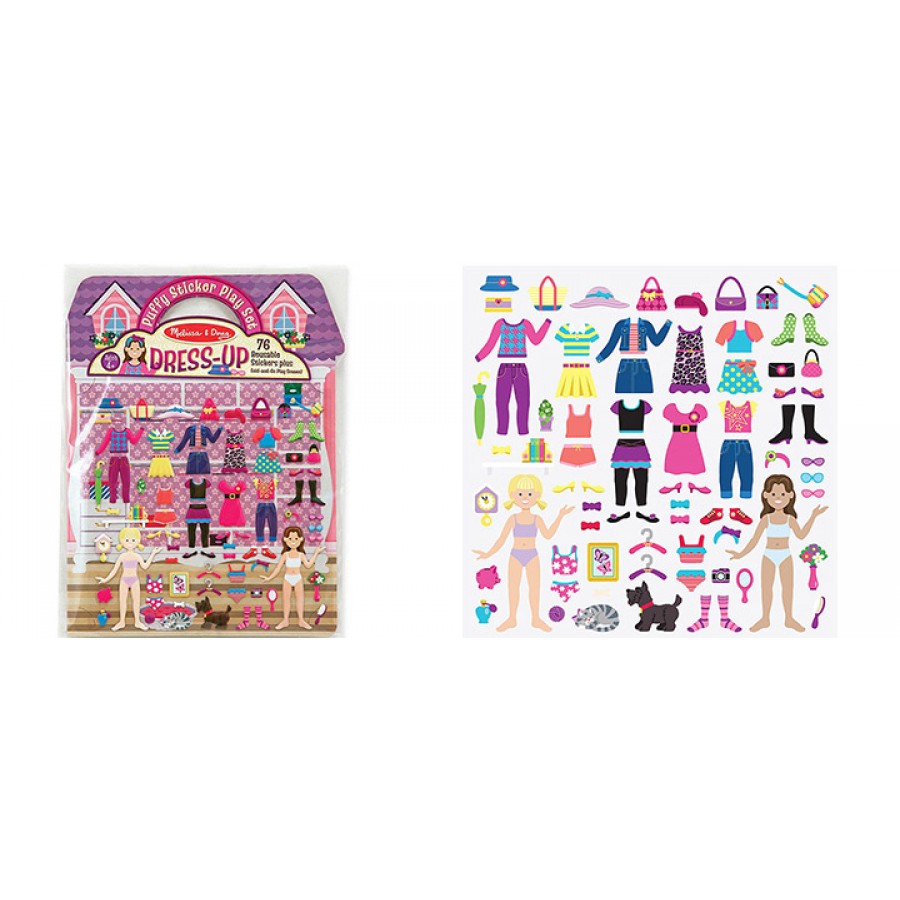 Melissa & Doug - Wypukłe wielorazowe naklejki Dress-Up - Esy Floresy 