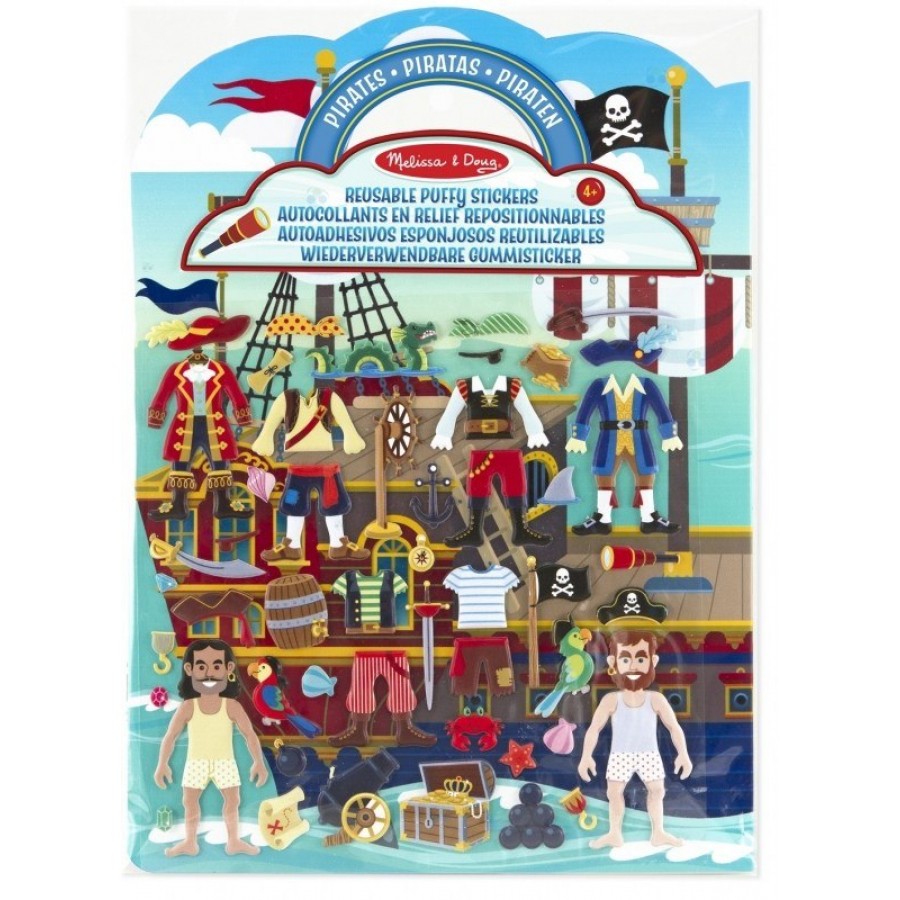 Melissa & Doug - Wypukłe Naklejki wielorazowe Piraci - Esy Floresy 