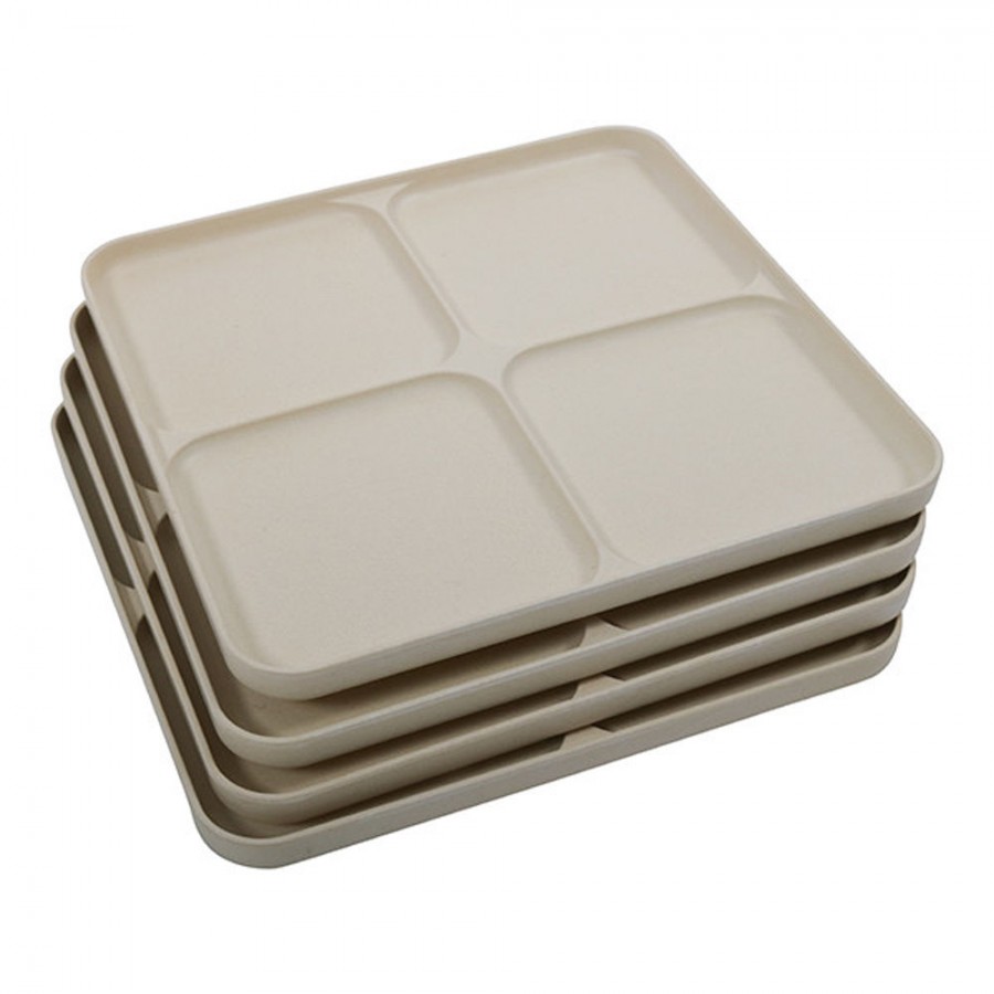 Filibabba - Bambusowy talerz dzielony na 4 Nature White - Esy Floresy 