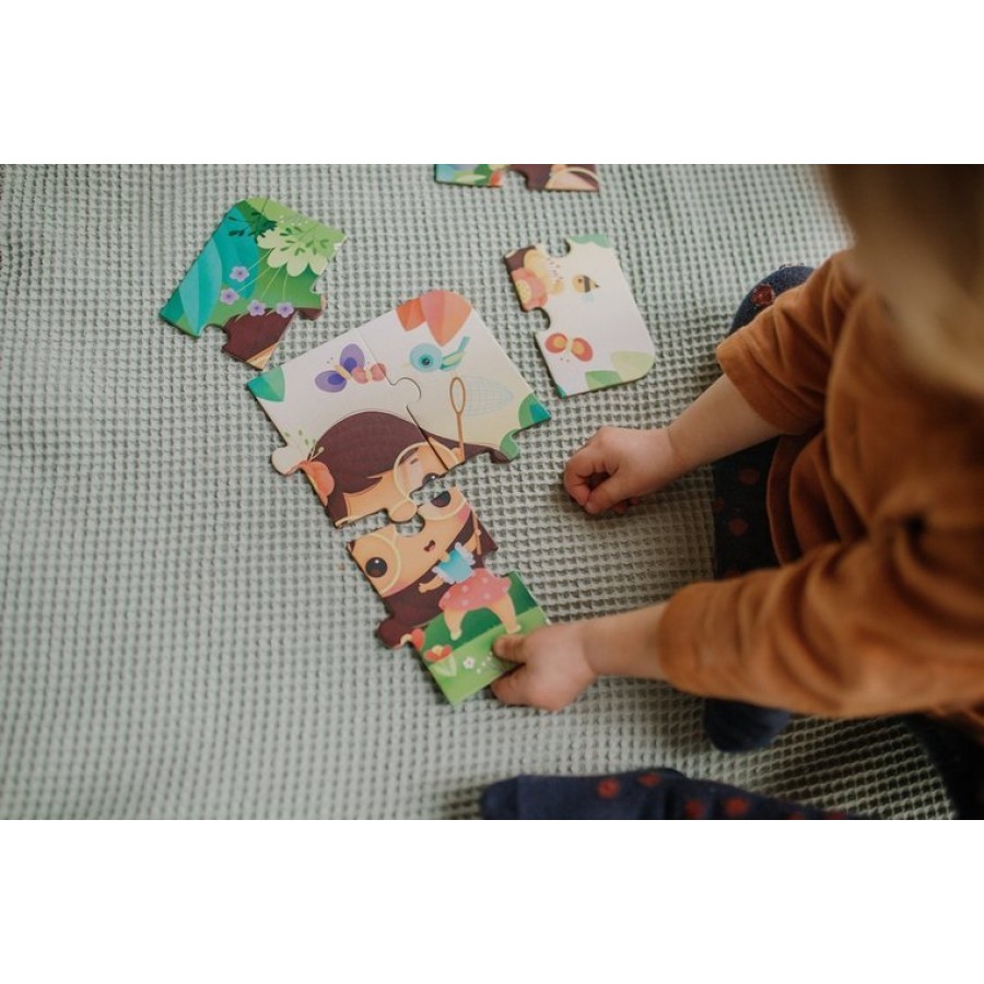 Janod - Puzzle progresywne Pory roku 4 układanki – 6, 9, 12 i 16 elementów 3+ - Esy Floresy 