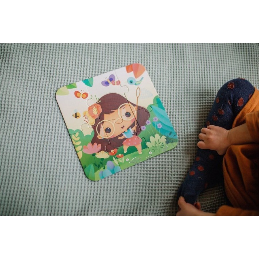 Janod - Puzzle progresywne Pory roku 4 układanki – 6, 9, 12 i 16 elementów 3+ - Esy Floresy 