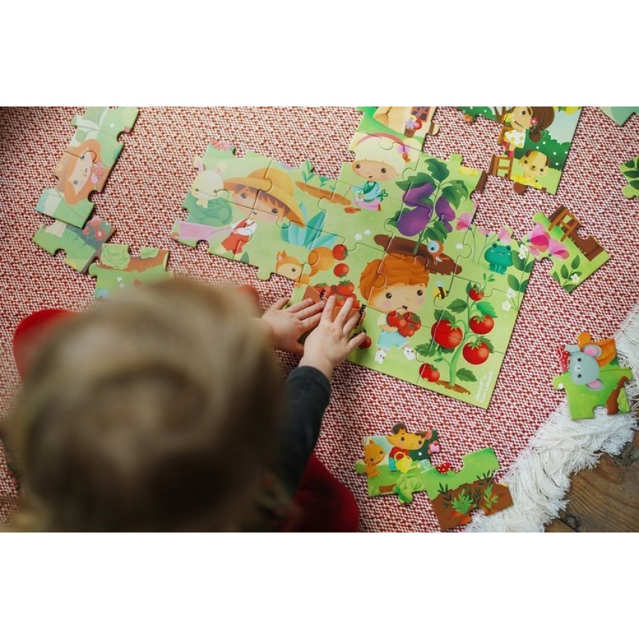 Janod - Puzzle w walizce Ogród 36 elementów 4+ - Esy Floresy 