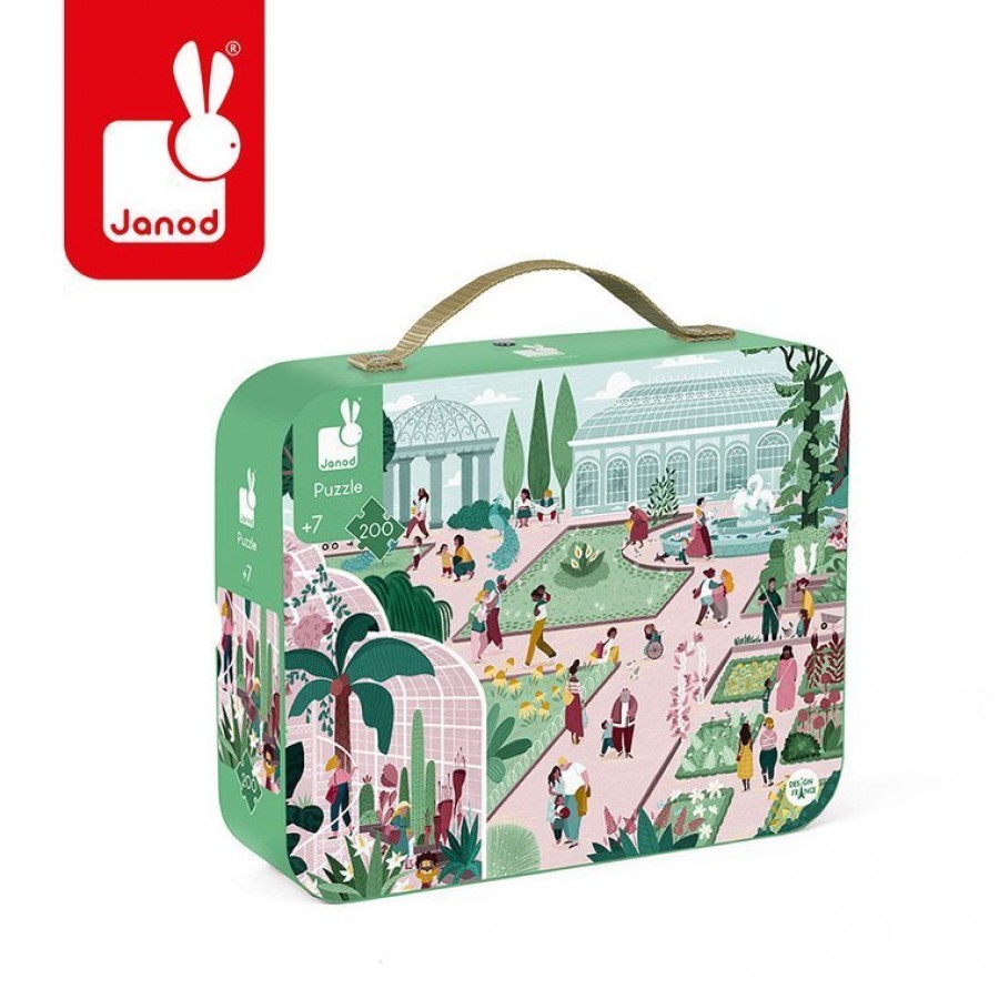Janod - Puzzle w walizce Ogród botaniczny 200 elementów 7+ - Esy Floresy 