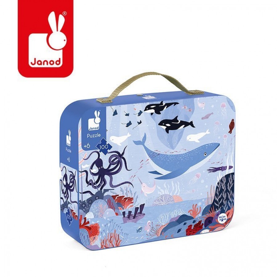 Janod - Puzzle w walizce Ocean arktyczny 100 elementów 6+ - Esy Floresy 