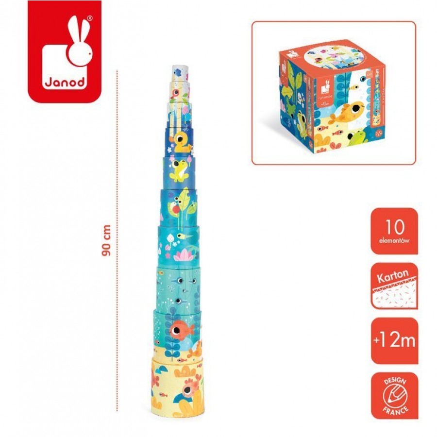 Janod - Piramida wieża okrągła 10 kostek Staw - Esy Floresy 