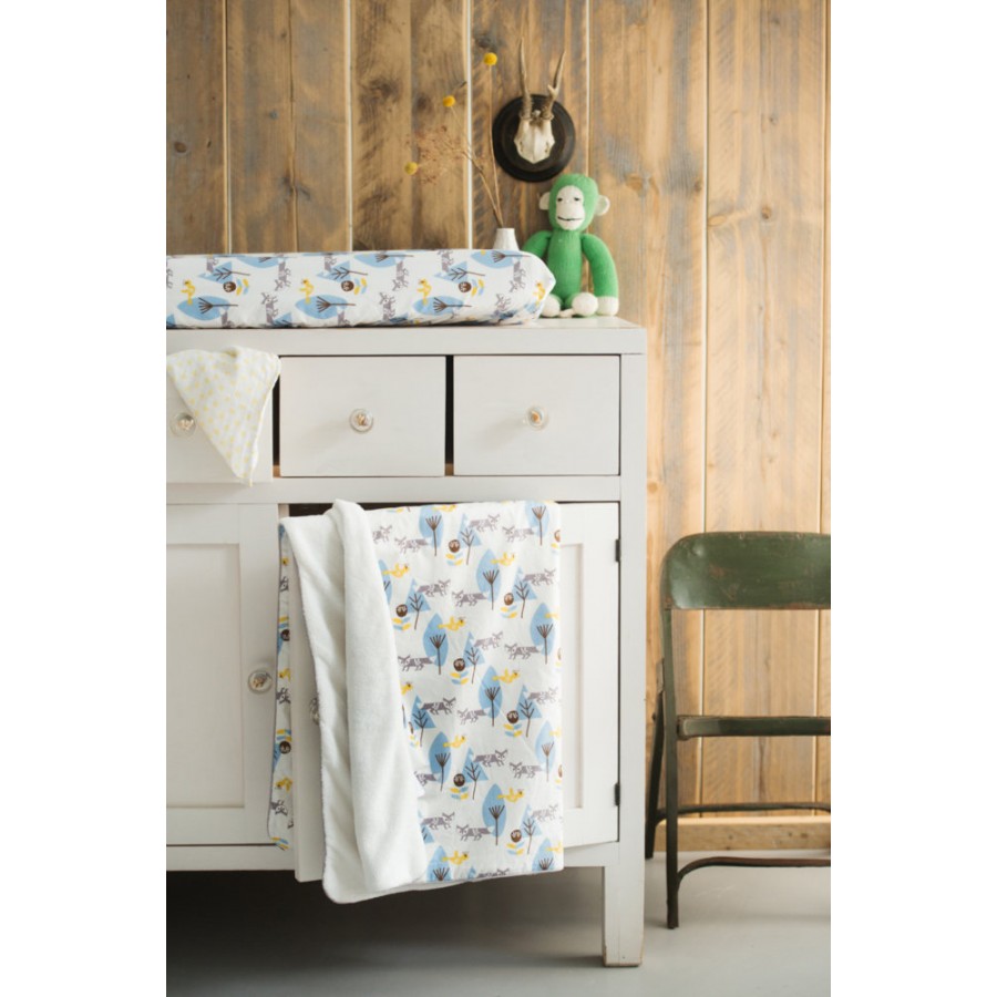 Fresk - Kocyk z bawełny organicznej 80 x 100 cm Las Blue - Esy Floresy 