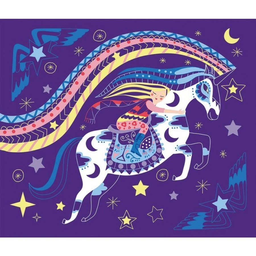 Janod - Zestaw kreatywny Do zdrapywania Konie i jednorożce 7+ - Esy Floresy 