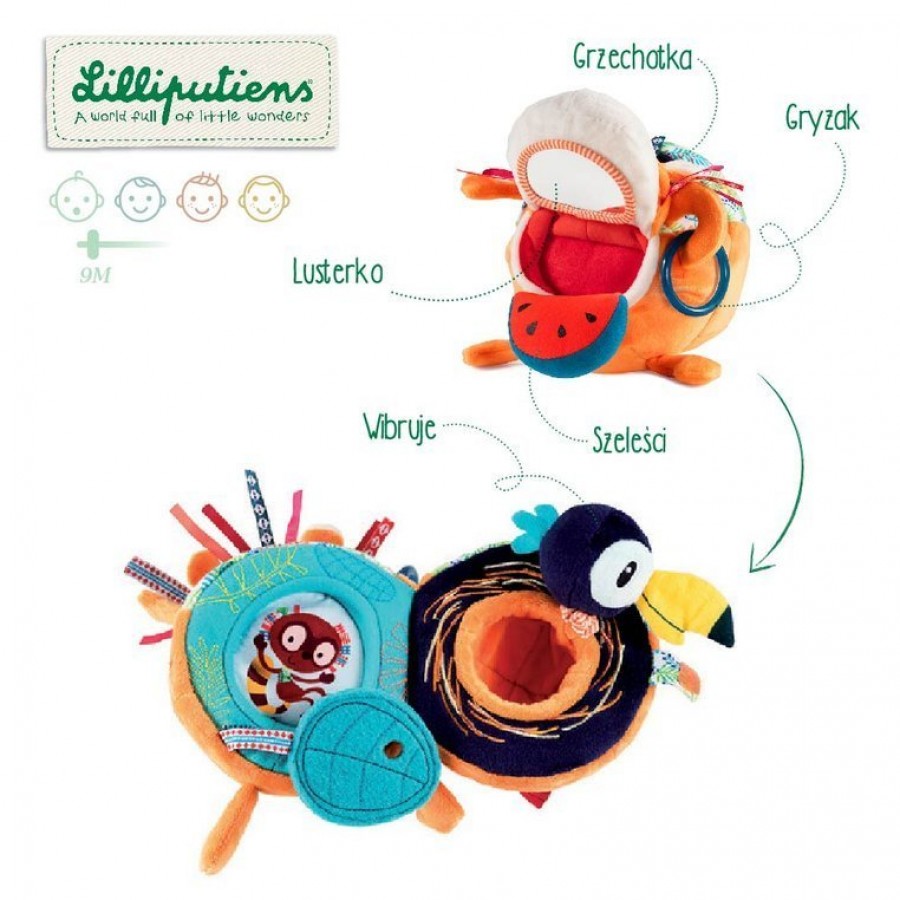 LILLIPUTIENS - Przytulanka aktywizująca wielofunkcyjna Lew Jack 9 m+ - Esy Floresy 