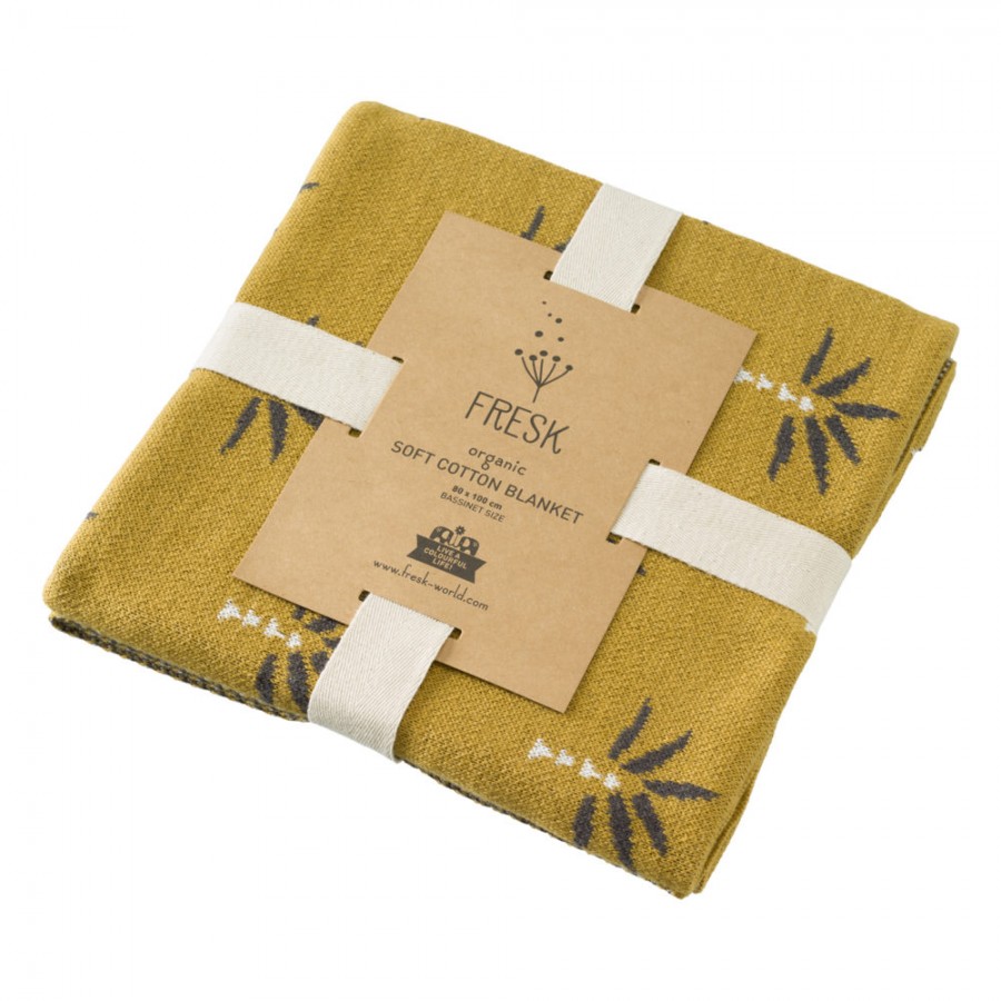 Fresk - Letni tkany kocyk z bawełny organicznej 80 x 100 cm Palma - Esy Floresy 