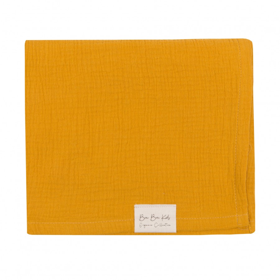 Bon Bon Kids - Otulacz muślinowy Mustard - Esy Floresy 