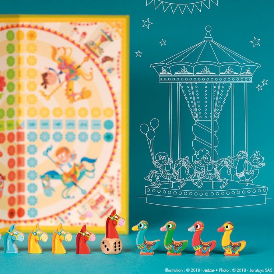 Janod Gra wyścig Gąski na karuzeli Carrousel - Esy Floresy 