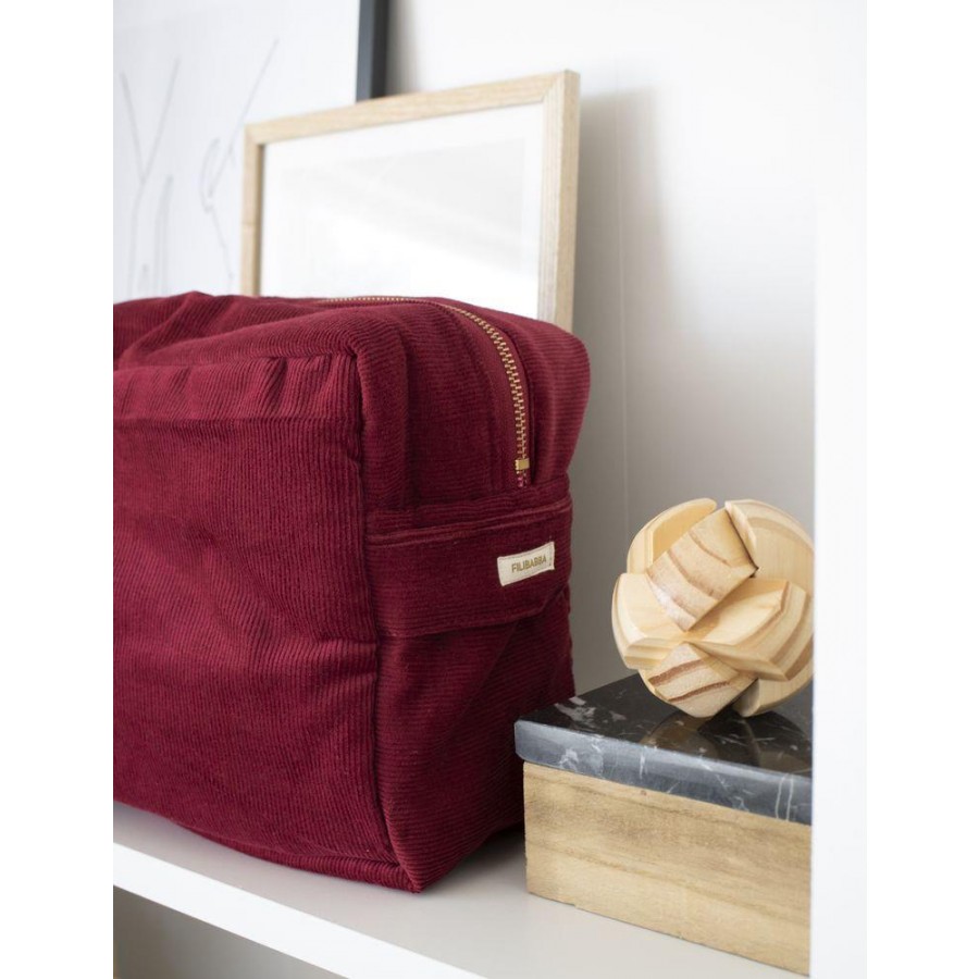  Filibabba - Kosmetyczka duża Sztruks Deeply Red - Esy Floresy 